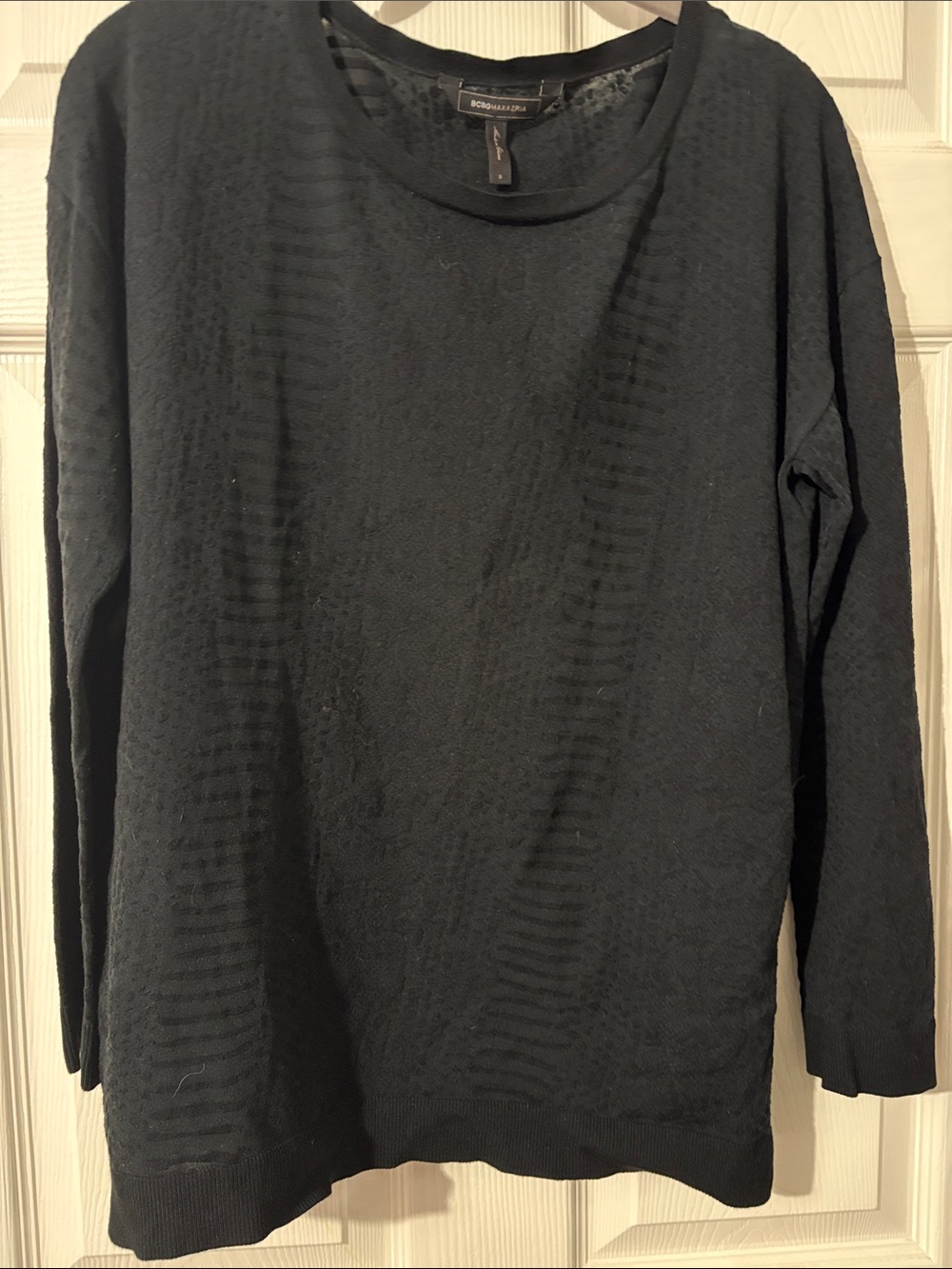 BCBGMaxAzria Black Lightweight Crewneck Sweater